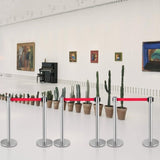 Crowd Control Stanchion, Set of 6 Pieces Stanchion Set, Stanchion Set with 2 m Red Retractable Belt, V952-GLZYSHDJTZGX6WOY8V0