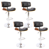 Artiss 4x Bar Stools Gas Lift Leather Black BA-TW-8045-BKX4