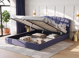 Artiss Queen Bed Frame with Lift Up Storage and USB Ports Grey BFRAME-G-FLORA-Q-GY-ABC