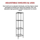 Wire Storage Rack 45x45cm Black Shelving with Fixed Legs V63-841281