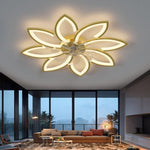 Modern Ceiling Light Fan, Low Profile, 6 Wind Speed, 3 Color V178-38931