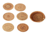 6 PCS Rattan Coasters Hand Made Teacup Coasters Set Insulated Rattan Cup Placemat Teacup Accessories V1294-YM0716-3118220144312