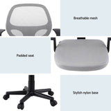 Artiss 2x Mesh Office Chair Computer Gaming Desk Chairs Work Study Mid Back Grey OCHAIR-H-FZ14-GYX2