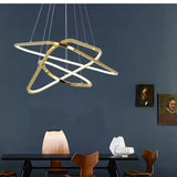 BAMDECOR AD2583 Modern Triangular LED Chandelier V255-BAM-AD2583-3R-GOLD