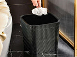 Imitation Rattan Trash Can for Home or OfficeLarge 14L Capacity, Lightweight and Sturdy, Under V1192-AZ-W-29394