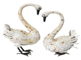 Set 2 Swan Couple Garden Statue 47x73cm V637-74001SWN