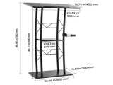 Podium Stand, 1180 mm Metal Lectern, Curved Standing Podium with Wide Reading Surface, Open Storage V952-JT1CGKJS47INZX1A5001V0