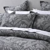 Bianca Maidstone Grey Floral Jacquard Bedspread Set Super King V442-BCA-BEDSPREAD-MAIDSTONE-GREY-SK