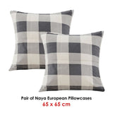 Bianca Pair of Naya European Pillowcases V442-BCA-PILLOWC-NAYA-GREY-EU