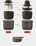 White Portable Hand Press Espresso Machine - Compatible with Espresso Capsules and Ground Coffee for V888-ELOSUNG34440