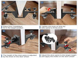 Adjustable Door Installation Roller Tool with 360&deg Swivel Brake Casters, U-Shaped Clamp for Heavy V1341-ZY-RPYGW7UM-2PCS