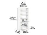 Levede 6 Tier Book Shelf Adjustable Shelves White CH1154-6-WH