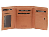 Pierre Cardin Leather Ladies Woven Design Tri-fold Wallet in Apricot V563-PC3693-APRICOT