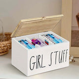 Bathroom Tampon Organizer with Lid Feminine Hygiene Storage Case for Pads & Tampons Compact & V1366-AZ2-W-16530