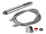 3Pcs/Set Stainless Steel Hand Shower Brushed Round Single Shower Head with Hose Fixed Holder V1294-YM0714-3112210093011