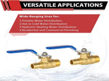 (Pack of 2) Cold Expansion Pex-A 1/2-inch X 1/2 Inch Male MPT Brass Shut-off Ball Valve for Pex-A V1258-DP02-C-2444