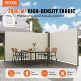 VEVOR Side Awning, 180X600cm Aluminum Outdoor Privacy Screen, 280g Polyester Water-proof V952-ZYPF180X600CMM001V0