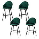 Artiss 4x Bar Stools Velvet Swivel Metal Legs Green BA-K-9969-GNX4