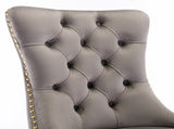 AADEN 2x Velvet Dining Chairs with Golden Metal Legs-Grey V226-SW1501GY