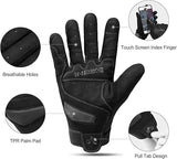 Breathable Mesh Motorcycle Gloves Touchscreen with TPR Palm Pad Hard Knuckle-Black-XXLarge V1164-325736