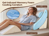 Giselle 4PCS Orthopedic Bed Wedge Pillow Set Anti-Slip Velcro System For Sleeping, 30D Gel Memory PILLOW-WDG-PILE-GY