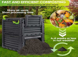 300L Large Garden Outdoor Compost Bin Composter BPA Free Compost Barrel V324-GDCOBIN-300L