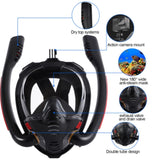 Black Full Face Snorkel Mask Swimming Breath Dry Diving Goggle Scuba Glass Anti-Fog AU S V201-W12783350