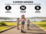 ALPHA Edge Electric Scooter Kids/Teens, 16km/h Max, Adjustable Height, UL Certified, AU Compliant, V219-TRNESCAL2PKA