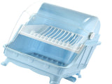Cutlery Dish Drainer Rack with Lid Cover Multifunctional Kitchen Tableware Storage Box Blue V1294-YM0716-3118220101512