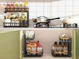 CARLA HOME 2-Tier Kitchen Under Sink Organiser Storage with Height Adjustable, Unique Slide Rail & LSB-36080