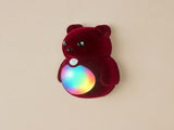 Cartoon Bear Motion Sensor Night Light, Rechargeable Magnetic Wall Lamp with Soft Plush Surface, V1341-ZY-MPJSADE4-2PCS-DARKRED