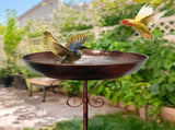 Vintage Metal Bird Bath with Pedestal Stand V1142-LP601099715345068