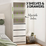 Artiss 3 Chest of Drawers Tallboy Cabinet White FURNI-L-CDR-3D3S-WH-AB