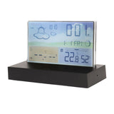 Weather Clock Transparent ABS Wireless Multifunctional Temperature Alarm Clock with Color Screen V1294-YM0703-3113230046711