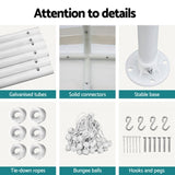 Instahut Carports 3x6m Carport Kits Steel Shelter Gazebo Canopy Garage Portable Garden Shed CAPT-H-3X6-WH-N-AB