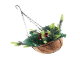 Artificial Christmas Hanging Basket Decorated with Pine Cones Ball Lights Christmas Holiday V1294-YM0523-10323026