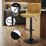 Artiss 4x Bar Stools Kitchen Swivel Gas Lift Chairs Brown BA-HY-9068-BRX4