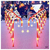 Set of 8 Cane Christmas Decorations Solar Energy Christmas Crutch Ground Lamp Outdoor Plug-in V1107-124-63472