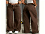 Brown Size 2XL Relaxed Fit Straight Jeans Christmas V1221-XM-LB6657-GM177