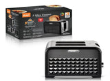 2-Slice Retro Toaster with Diamond Textured Finish, Stainless Steel Body, and Removable Crumb Tray V1341-ZY-XQGXWPV3-BLACK