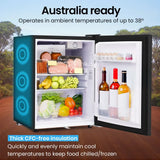 GECKO 70L Portable Bar Fridge and Freezer 12V/24V for Camping, Caravans, Black V219-CAPFCHGEKA07B