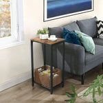 Rustic Brown Side Table with Mesh Shelf V178-11345