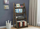 Retro 4 Tier Wooden Ladder Bookcase Folding Book Shelf Plant Stand Storage Rack V767-JJ-ZZ131