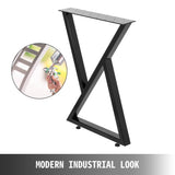 Metal Table Set of 2 Dining Table Black Desk, 28 Height 20 Width Heavy Duty Bench V952-TZZT28X20YC8ZFG01V0