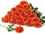 Artificial Silk Roses 25-Piece Bouquet Wedding Decorations Family Gathering - Sky Blue - Size L V1347-DSZ-001-001-SKY-L