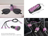 30Piece Bling Car Accessories Set - Universal Fit Steering Wheel Covers, License Plate Frames, Phone V1192-AZ-W-6355