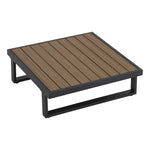 Modern Outdoor 7 Piece Lounge Set with Slatted Polywood Design Tables V264-OTF-535A-BLK-7PC