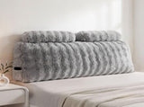 Giselle Wedge Pillow Headboard, Easy Wash Zipper Cover & Anti-Flat Foam, Couch Lumbar Support for HBP-VRNECK-COR-GY-D