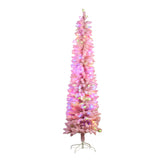 Christabelle LED Christmas Tree 1.8m Pink Candy Floss Pre-Lit Lights Multicolour Slim 112_OPCP6