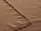Vintage Design Homewares Gypsy Terracotta Fringed Washed Linen Cotton Tablecloth 150cm x 275cm V442-HIN-TABLEC-GYPSYLINENC275CM-TERRA-RE